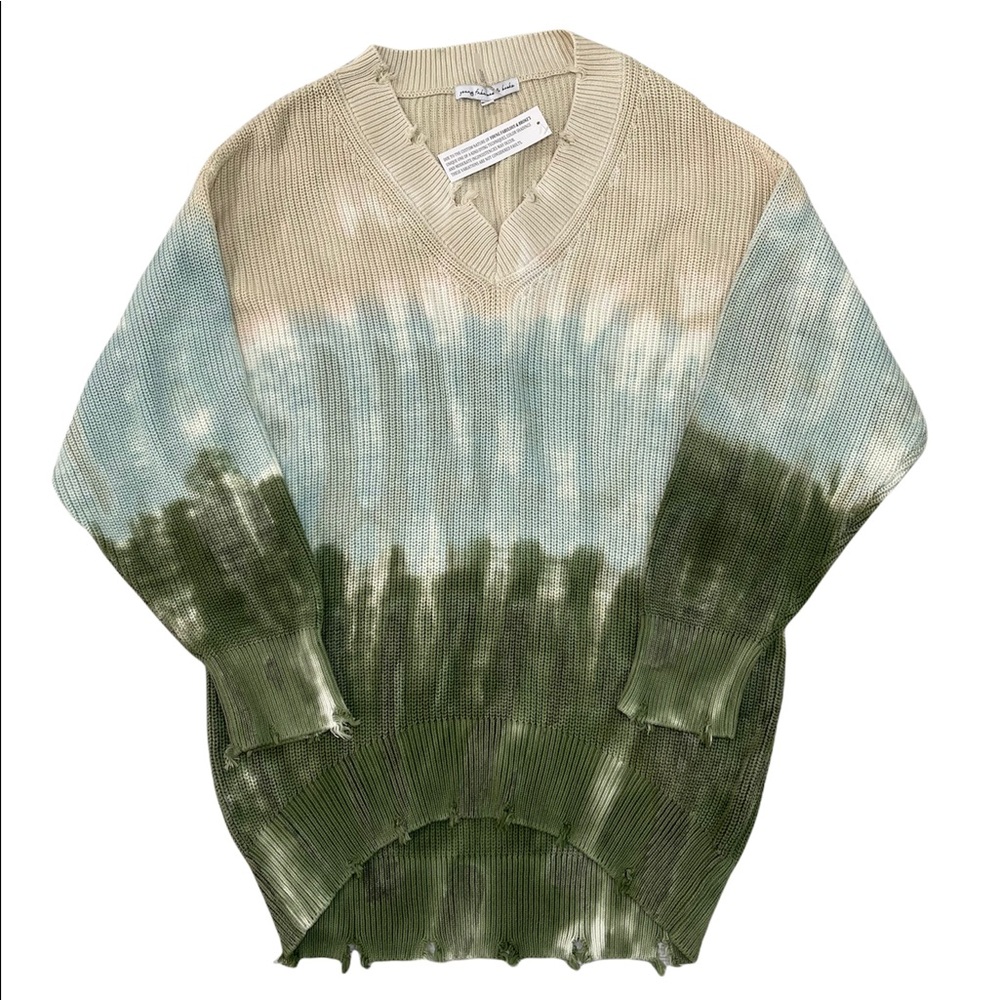 Young Fabulous & Broke Sweater Tie Dye Oversized Cotton Knit Tunic Medium NEW - Picture 1 of 16